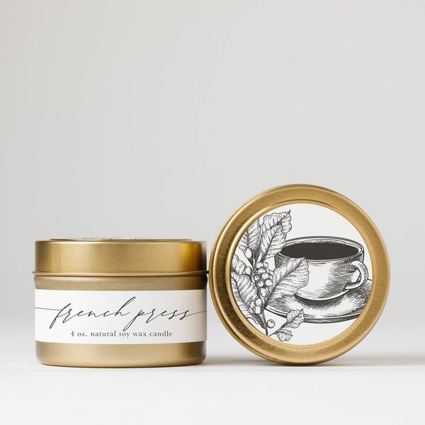 French Press Tin Candle