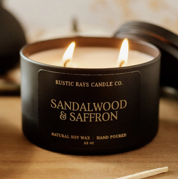 Sandalwood & Saffron Double Wick Candle