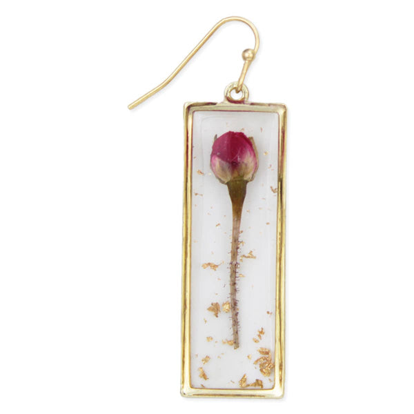 Sweet Pink Dried Flower Earrings