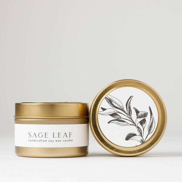 Sage Leaf Candle Tin