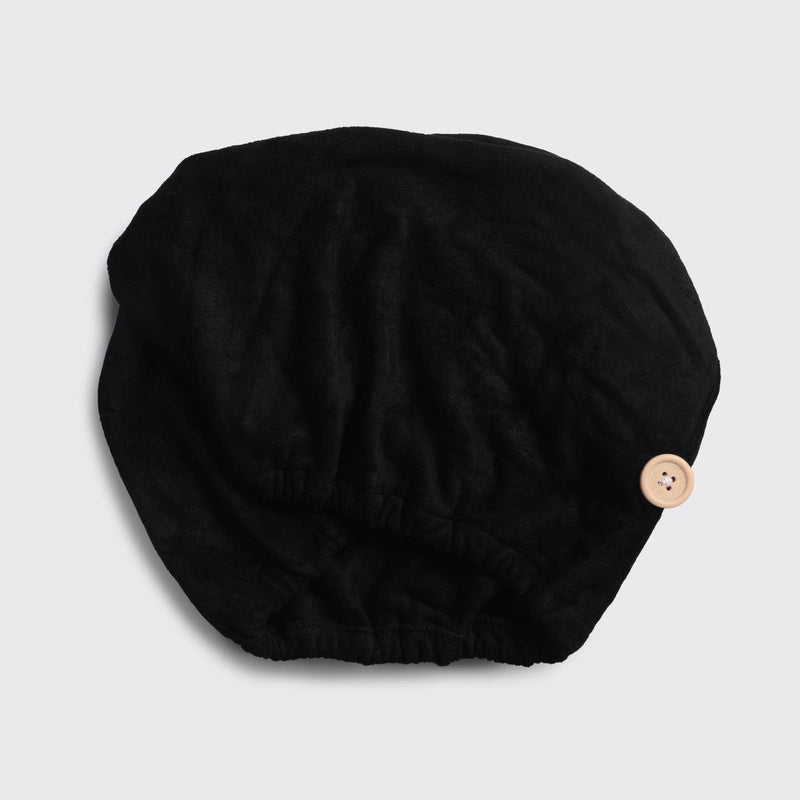 Black Eco-Friendly Microfiber Hair Towel