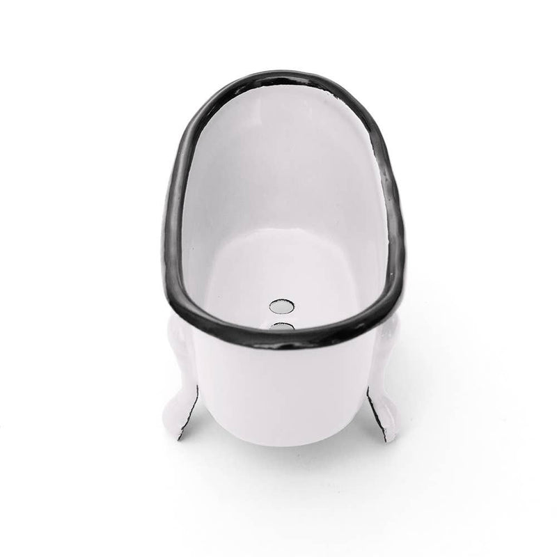 Farmhouse Metal Bathtub Soap Dish | White + Black