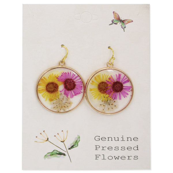 Bright Blooms Dried Flower Earrings