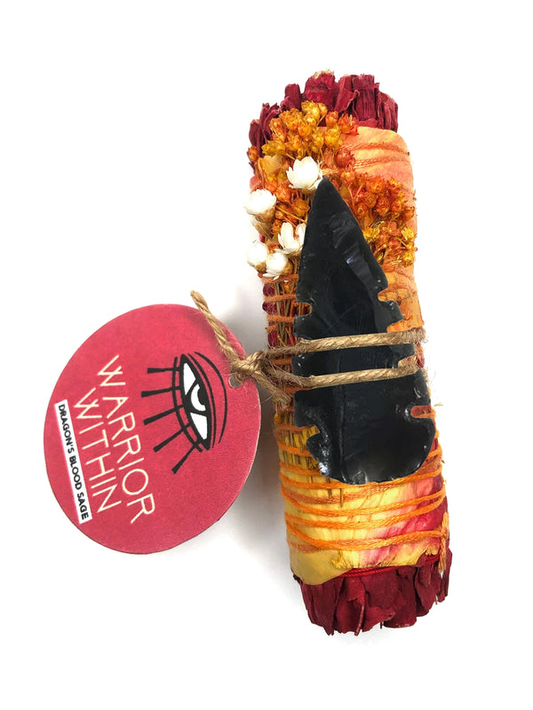 Ritual Gypsy 'WARRIOR WITHIN' Ritual Wand - Dragon's Blood Sage + Obsidian
