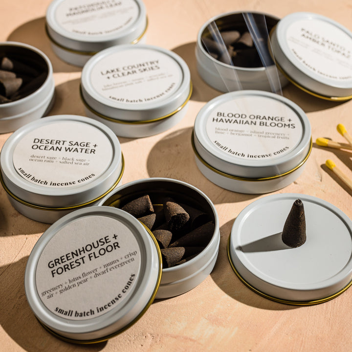 Incense Cones | Palo Santo + Amber Topaz