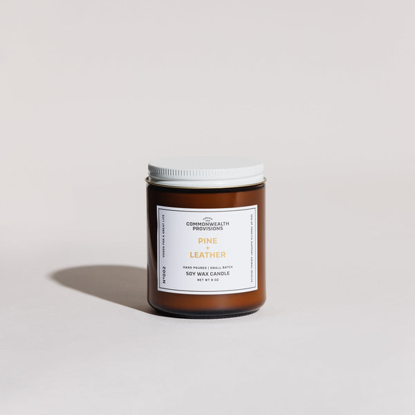 Commonwealth Provisions Soy Candle | Pine + Leather