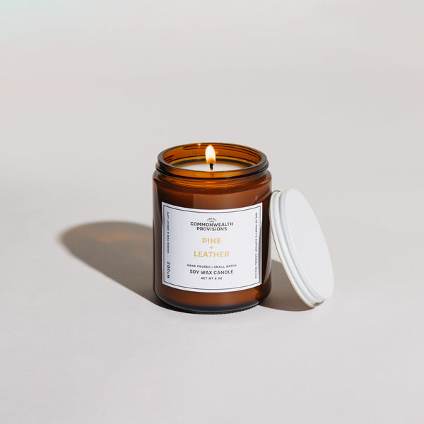 Commonwealth Provisions Soy Candle | Pine + Leather