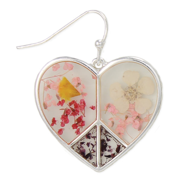 Peace And Love Dried Flowers Earrings