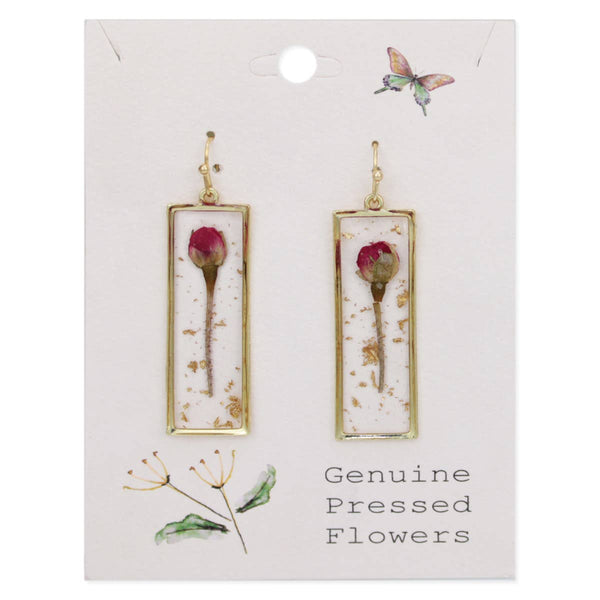 Sweet Pink Dried Flower Earrings