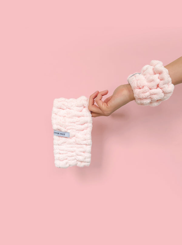 Skincare Headband + Wristband Set