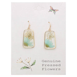Vintage Mint Dried Flower Earrings