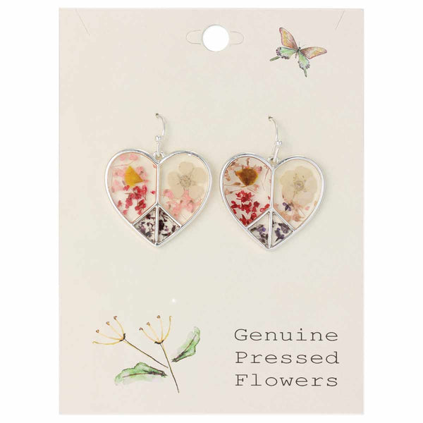 Peace And Love Dried Flowers Earrings