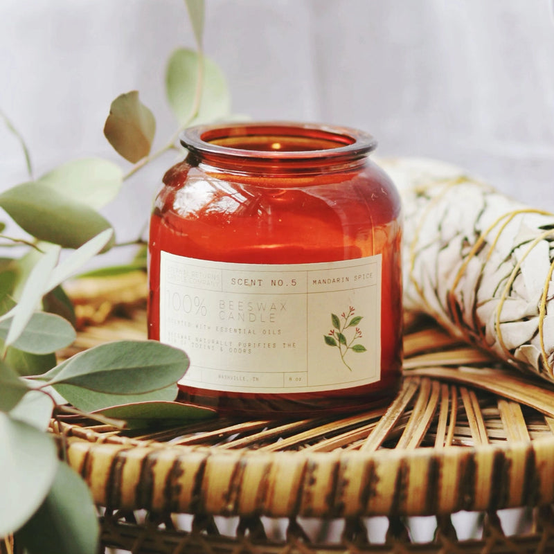 Mandarin Spice Beeswax Candle