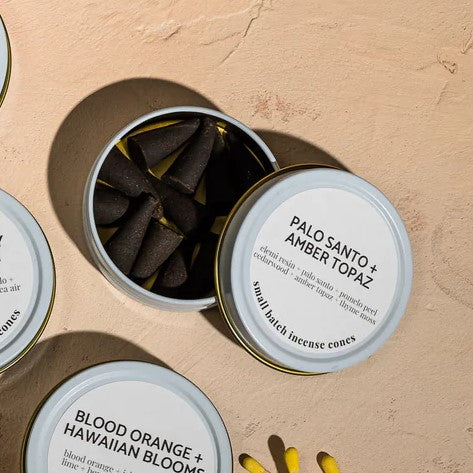Incense Cones | Palo Santo + Amber Topaz