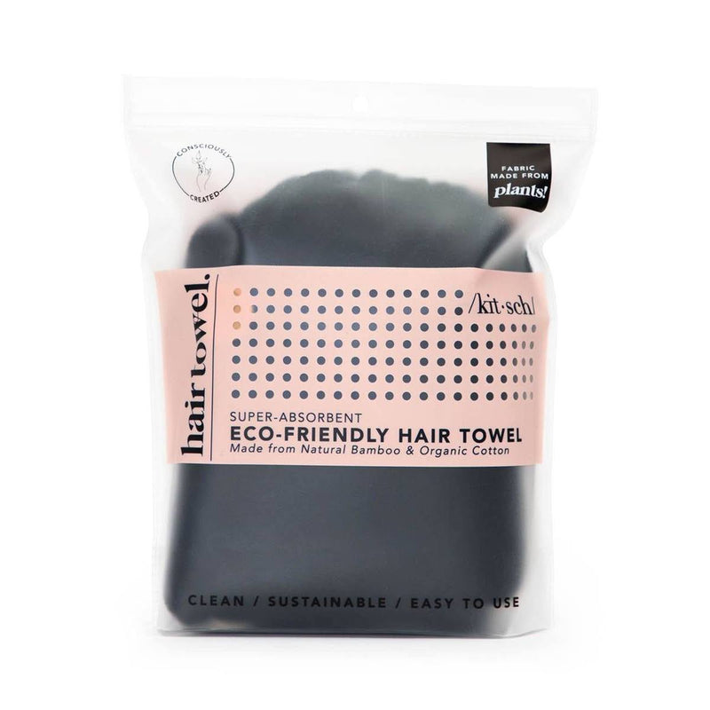 Black Eco-Friendly Microfiber Hair Towel