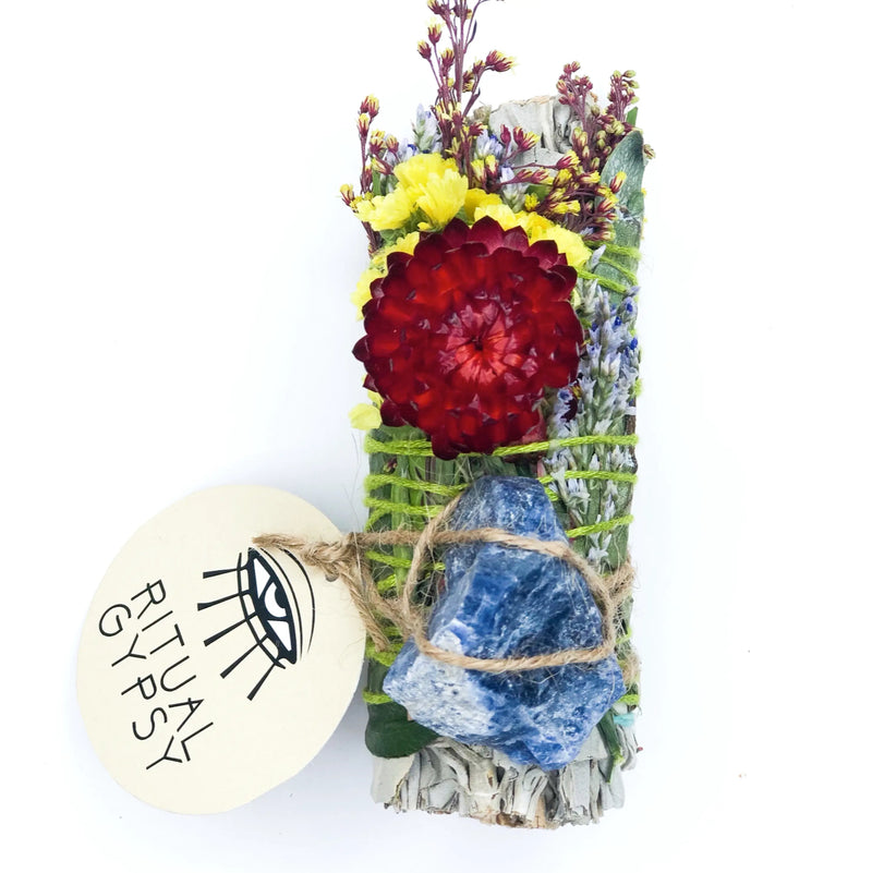 Ritual Gypsy Sage Wand With Sodalite