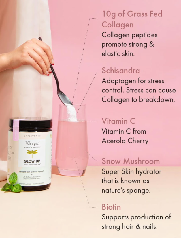 Glow Up Collagen & Stress Powder with Biotin and Tremella