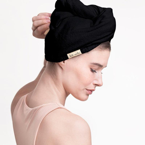 Black Eco-Friendly Microfiber Hair Towel