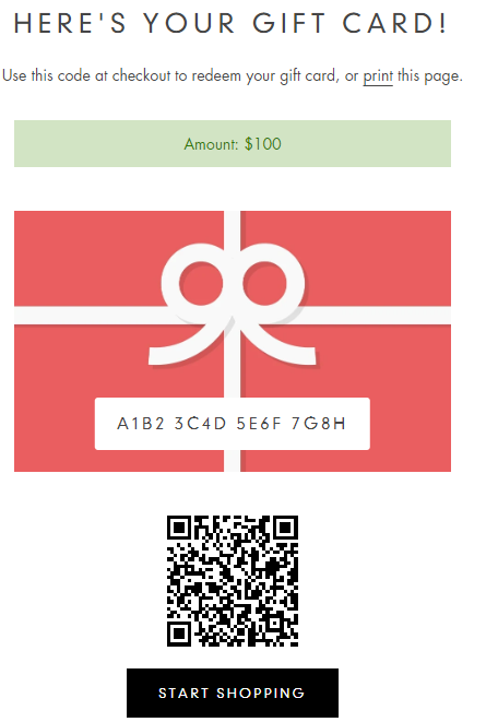Virtual Gift Card