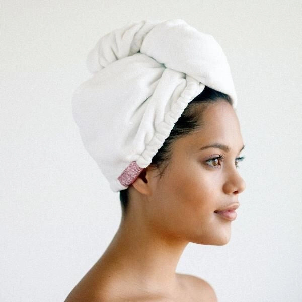 White Eco-Friendly Microfiber Hair Towel